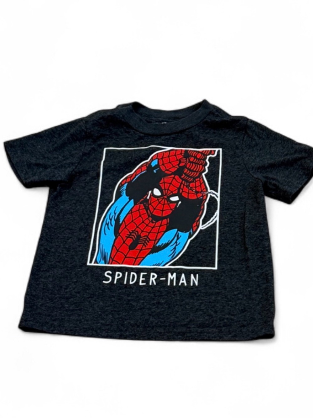 Marvel Spider-Man Short Sleeve Tee - Black with Red & Blue Graphic